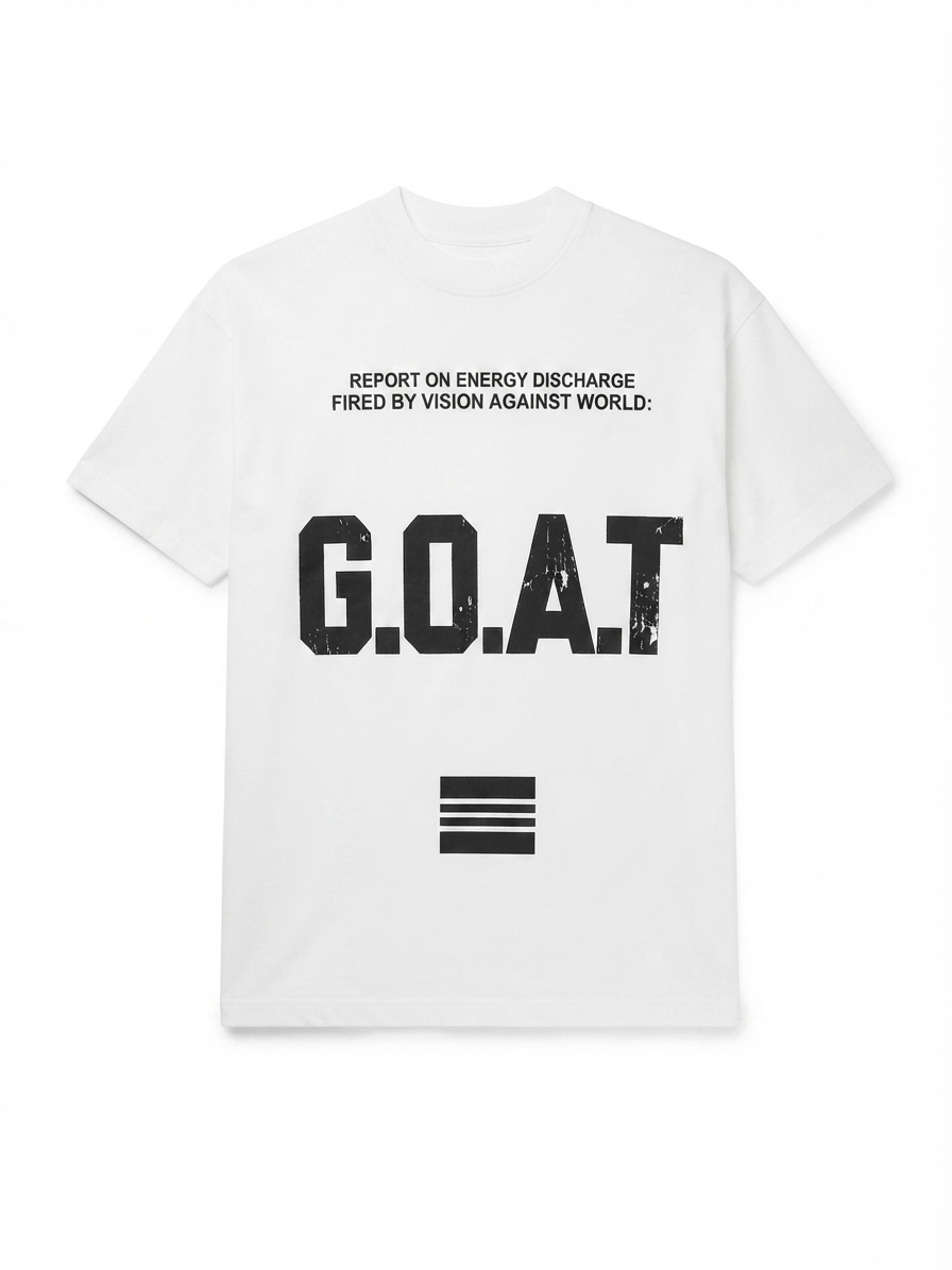 تیشرت اورسایز طرح G.O.A.T و عدد 10